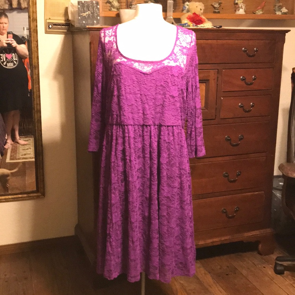 Purple Victorian Lace Dress - Picture 1 of 7